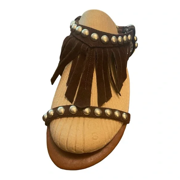 Jeffrey Campbell Ibiza Brown Suede Fringe Tassel Sz 6 - Picture 3 of 10